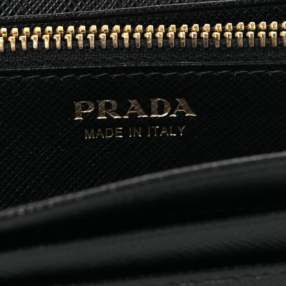 Prada Saffiano Metal Continental Flap Wallet Black 9 of 14