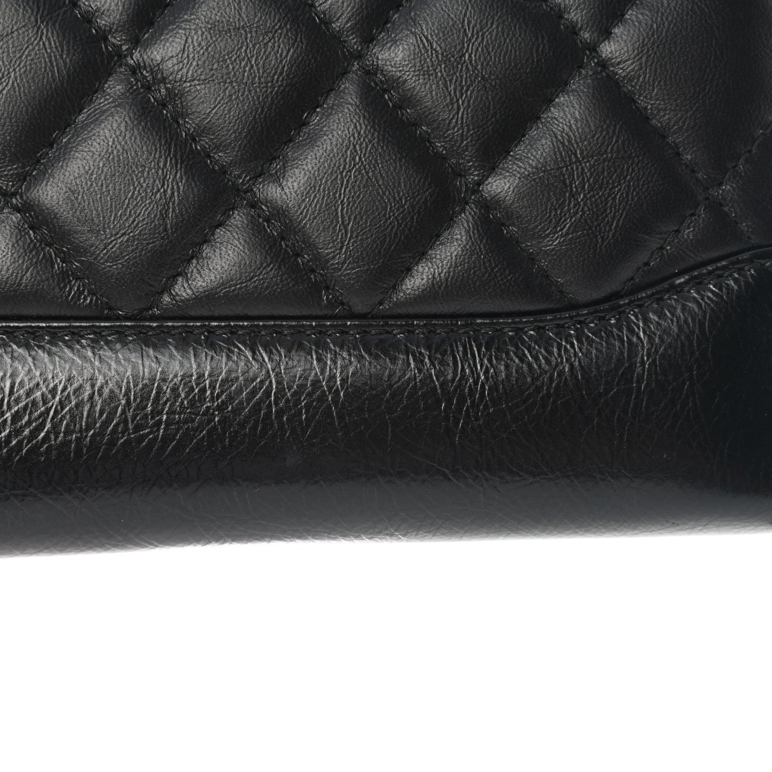 Chanel Aged Calfskin Quilted Small Gabrielle Zip Around Wallet Black 10 of 13