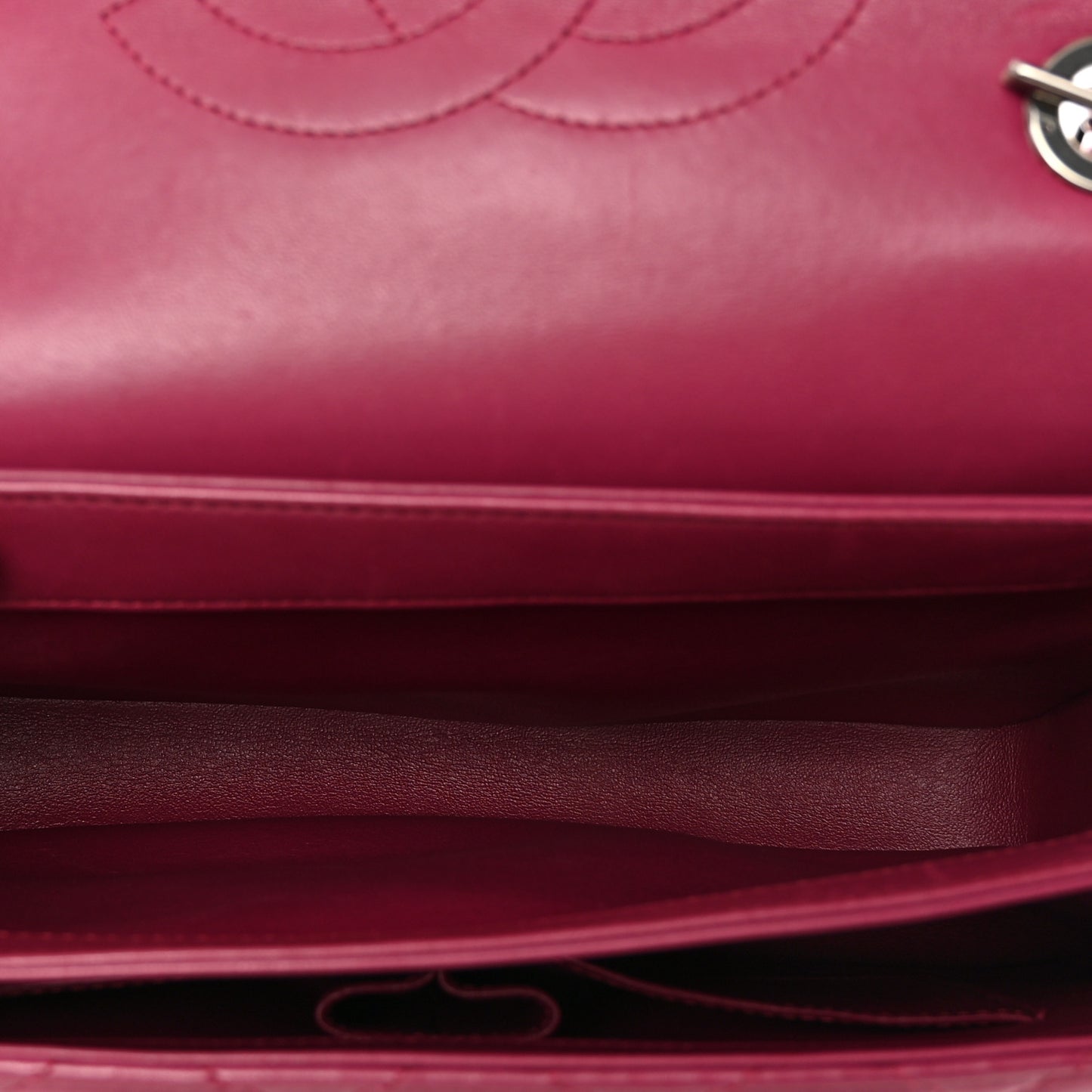 Lambskin Quilted Medium Trendy CC Flap Dual Handle Bag Dark Pink