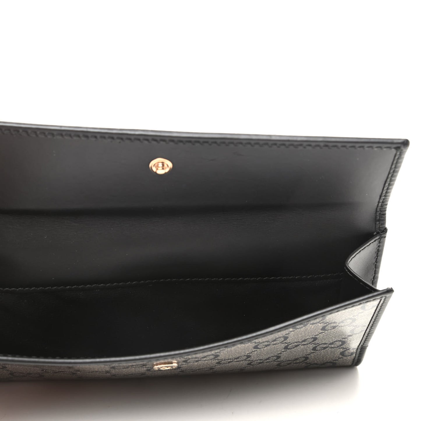 Crystal Monogram Icon Bar Continental Flap Wallet Dark Blue