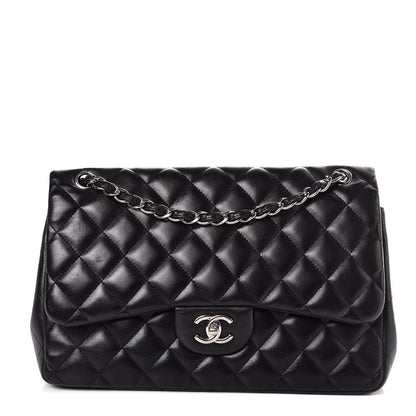 Chanel Lambskin Quilted Jumbo Double Flap Black 1 of 7