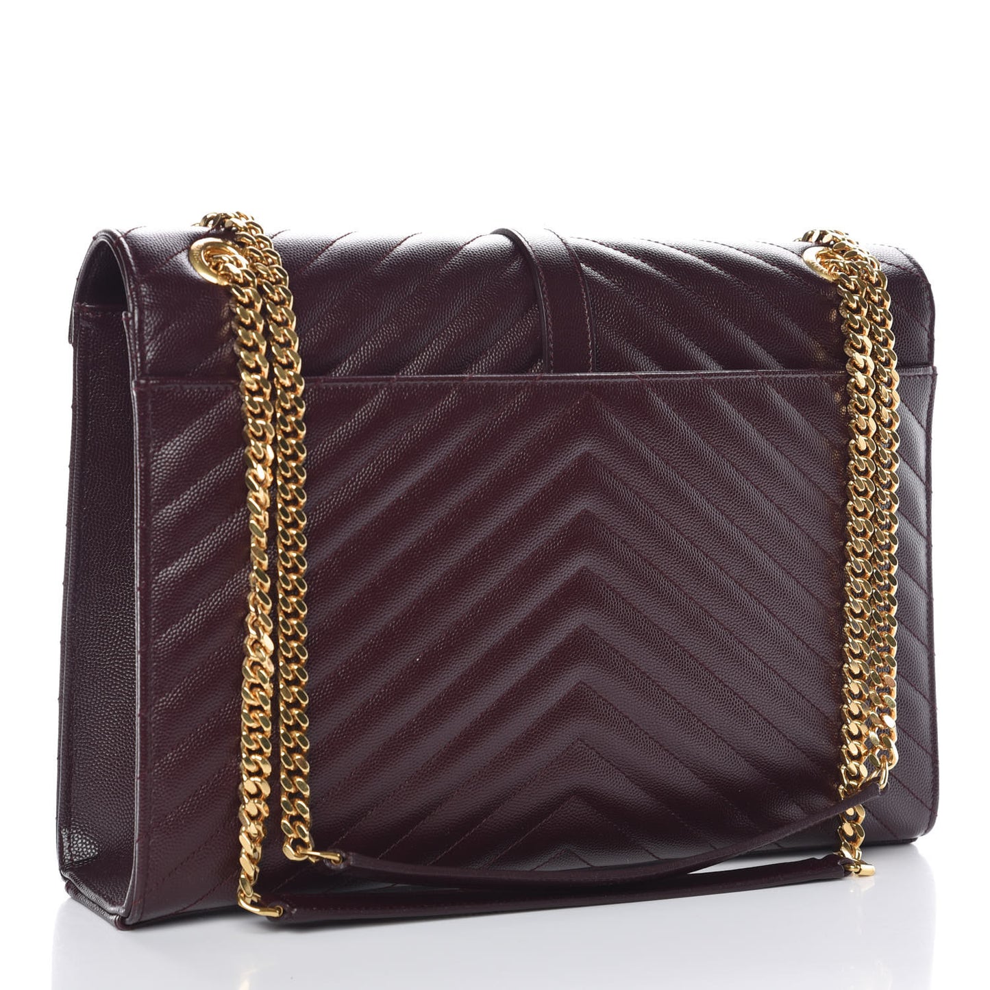 Grain De Poudre Matelasse Chevron Large Monogram Satchel Rouge Legion