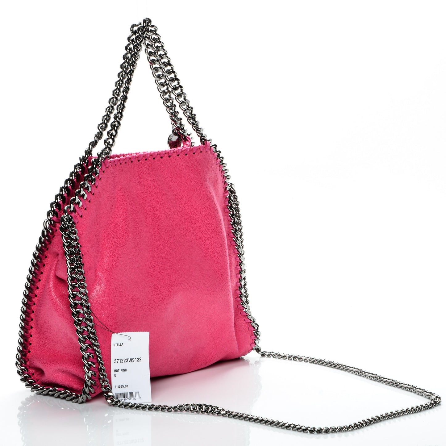 Shaggy Deer Mini Falabella Fold Over Tote Hot Pink