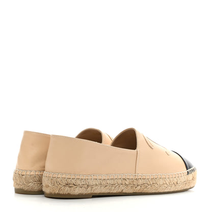 Chanel Lambskin CC Espadrilles 39 Beige Black 4 of 11