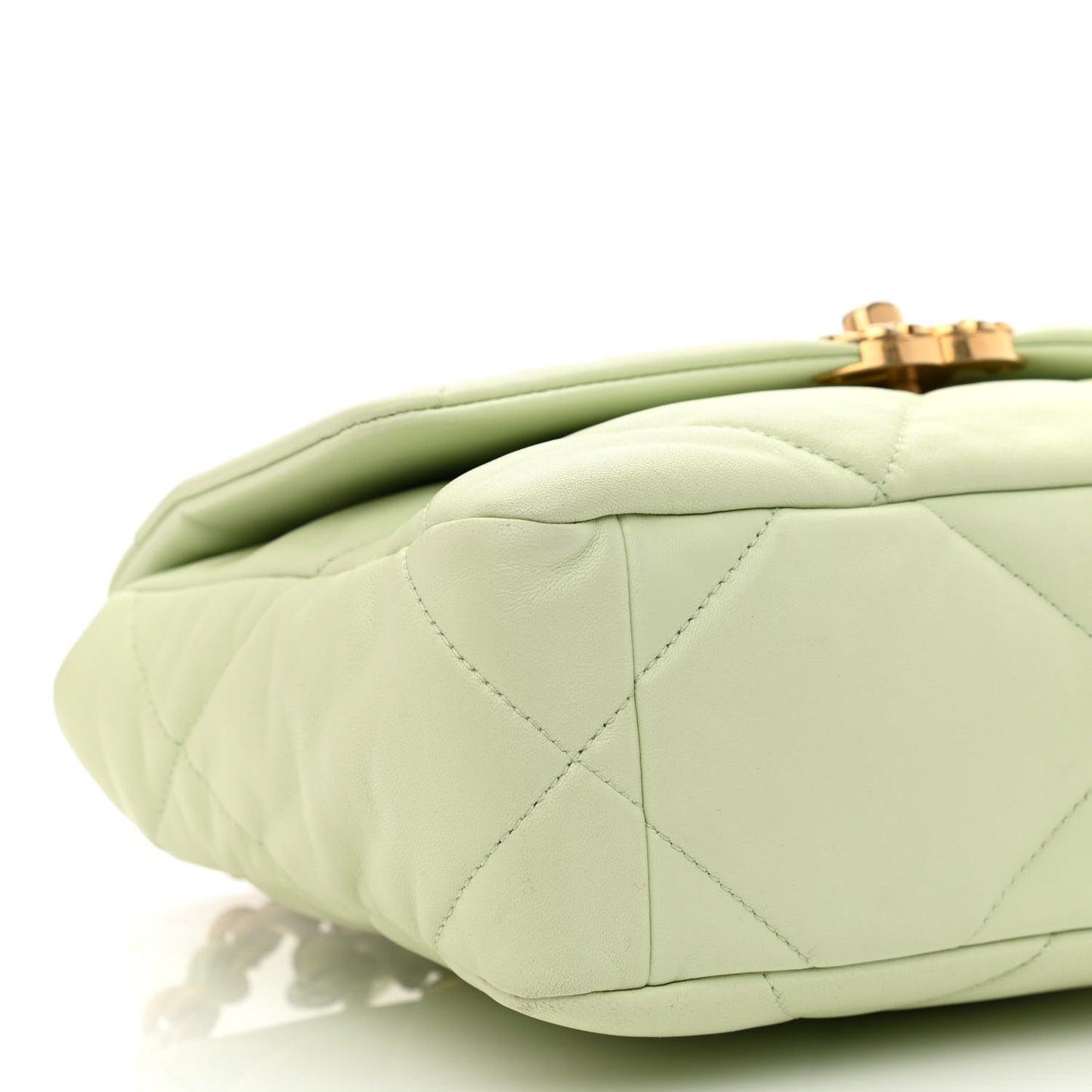 Goatskin Quilted Medium Chanel 19 Flap Light Green