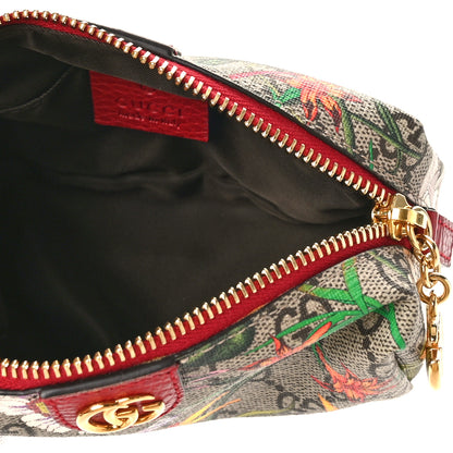 Gucci Soft GG Supreme Monogram Flora Calfskin Small Ophidia Cosmetic Case Beige Ebony Multicolor Rosso 5 of 9