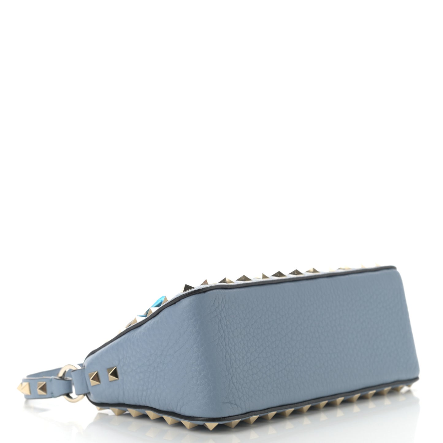 Pebbled Calfskin Small Rockstud Flip Lock Shoulder Bag Niagara