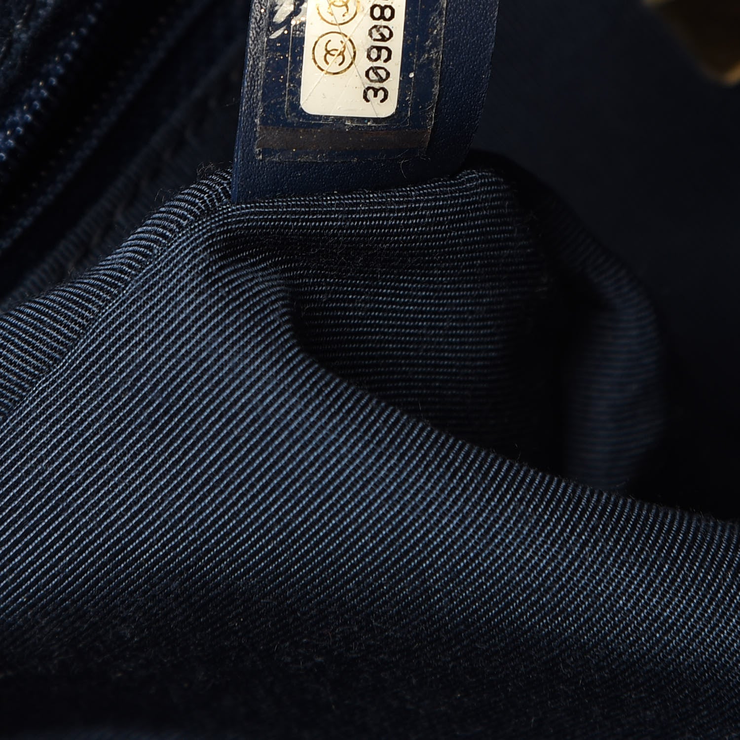Chanel Cotton Canvas Quilted Medium Chanel 19 Flap Navy Blue 7 of 11