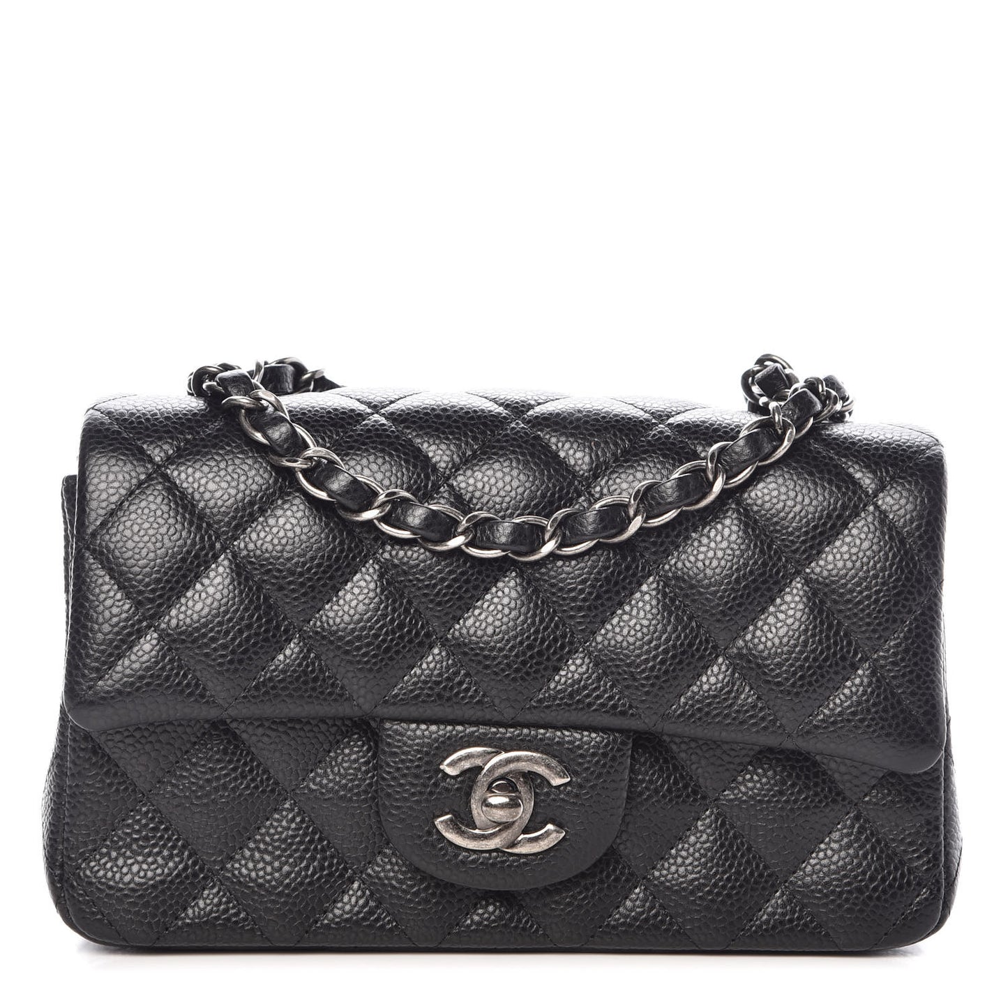Caviar Quilted Mini Rectangular Flap Black
