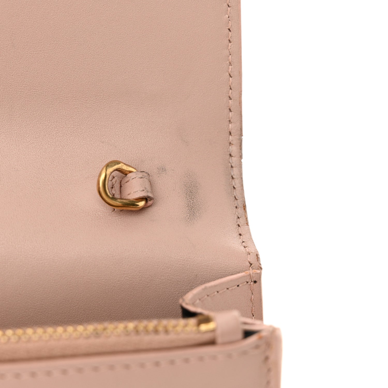 Saint Laurent Smooth Calfskin Classic Monogram Kate Tassel Chain Wallet Pale Pink 12 of 21