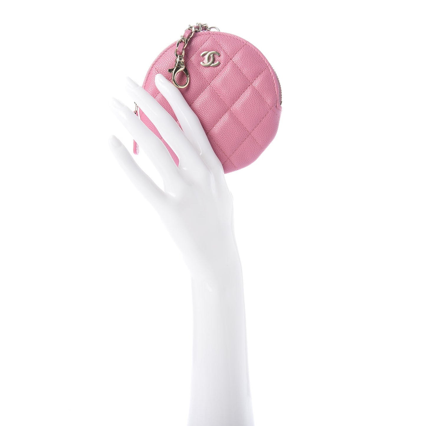 Caviar Quilted Coin Purse Pink