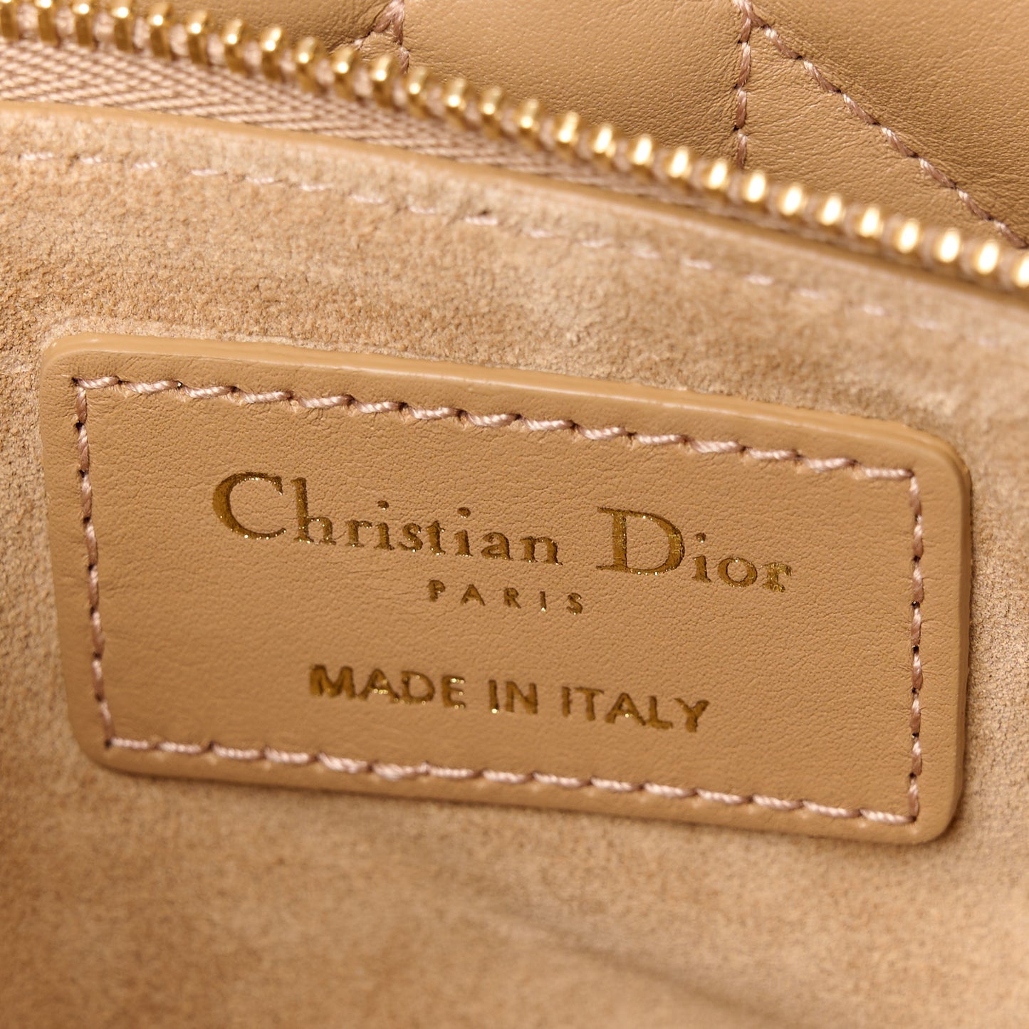 CHRISTIAN DIOR Calfskin Macrocannage Medium Toujours Tan