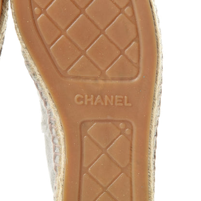 Chanel Linen CC Espadrilles 40 Beige Black 7 of 10