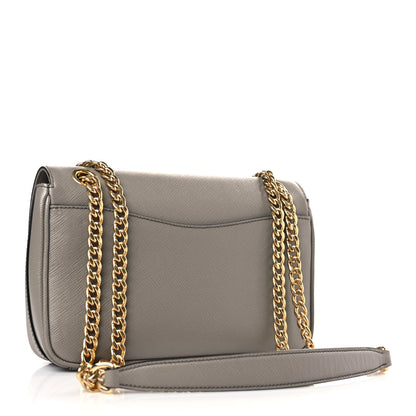 Prada Saffiano Flap Shoulder Bag Argilla 3 of 8