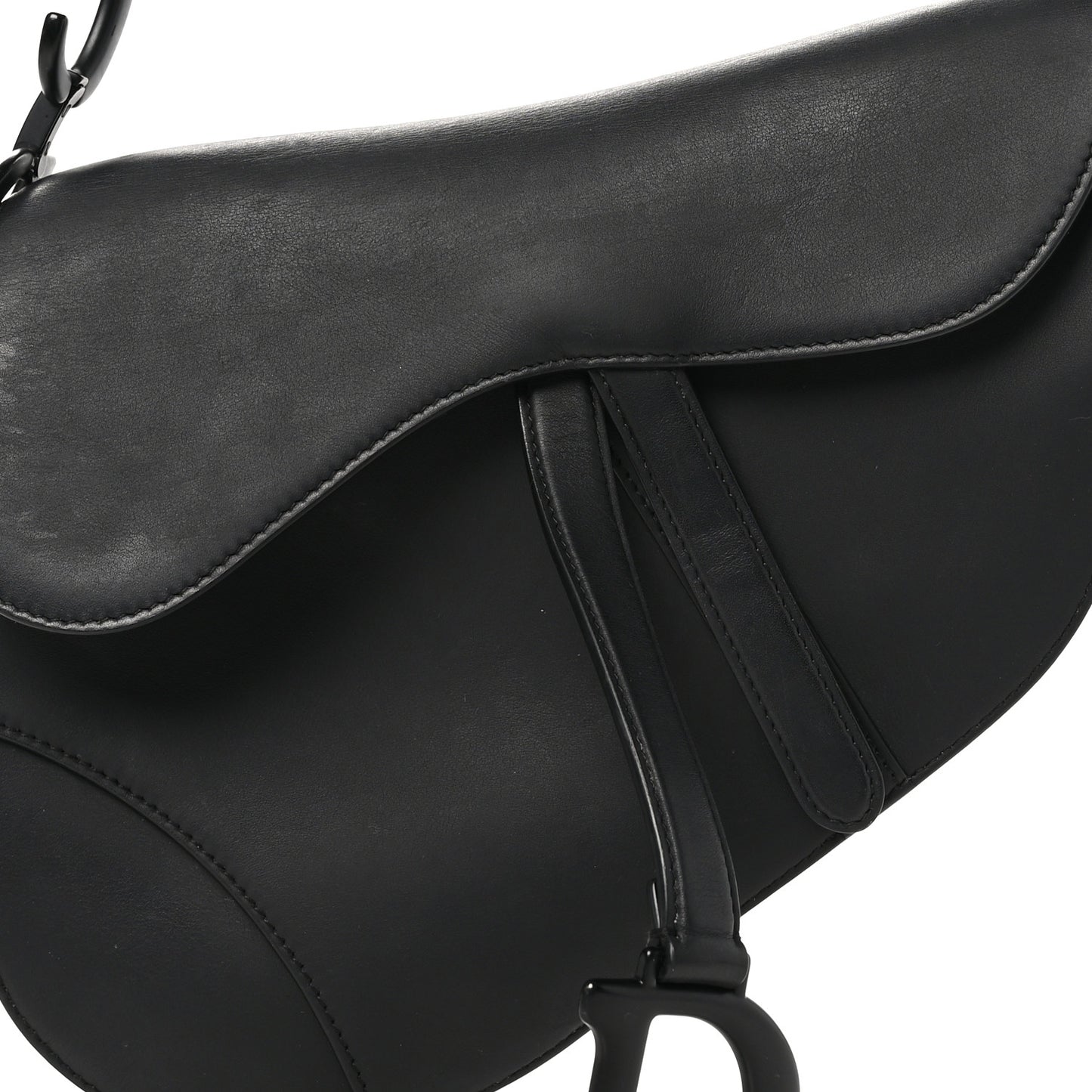 Ultra Matte Calfskin Saddle Bag Black