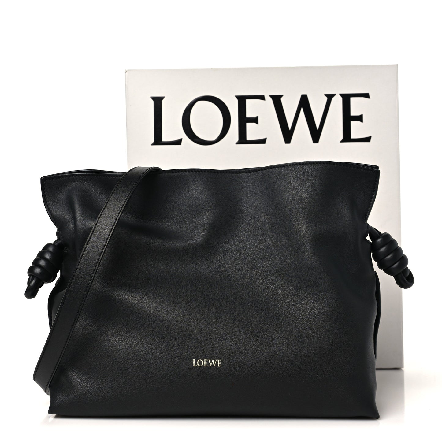 Nappa Medium Flamenco Knot Bag Black