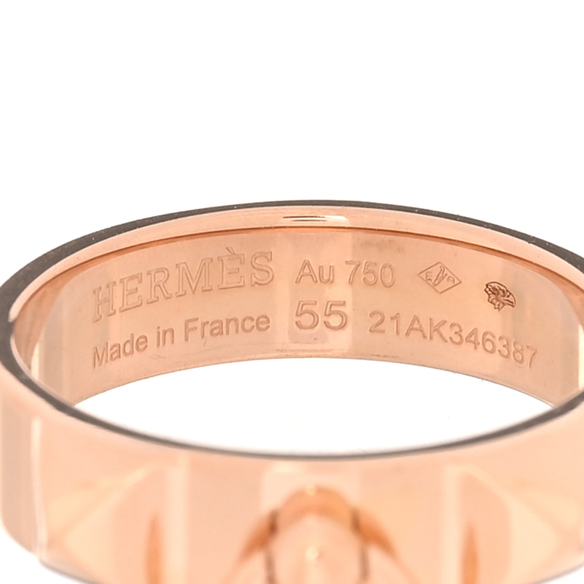 Hermes 18K Rose Gold PM Collier De Chien Ring  55 7.25 4 of 4