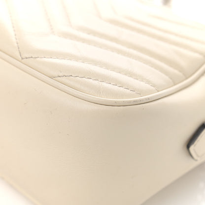 Gucci Calfskin Matelasse Small GG Marmont Chain Shoulder Bag White 10 of 15