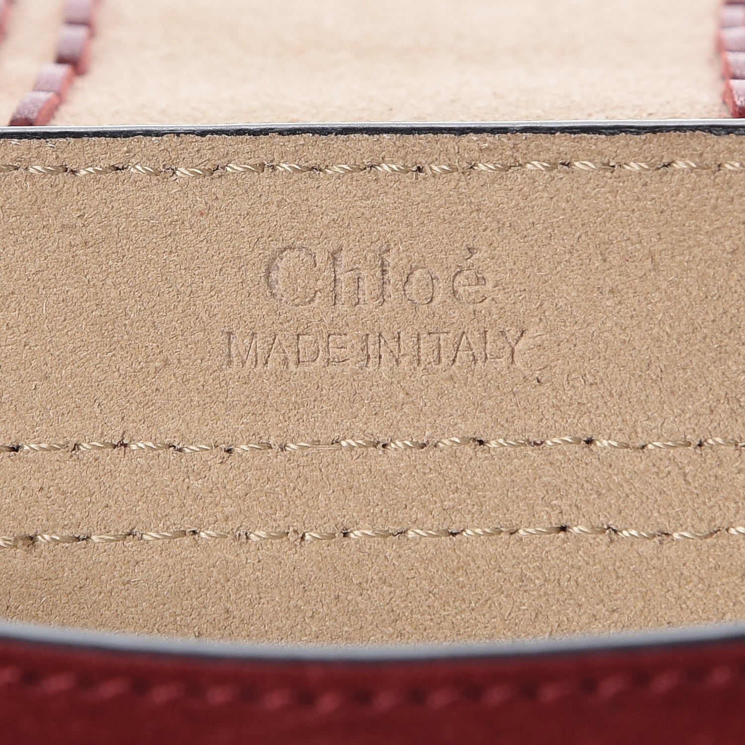 Chloe Suede Calfskin Braided Mini Hudson Shoulder Bag Sienna Red 6 of 8