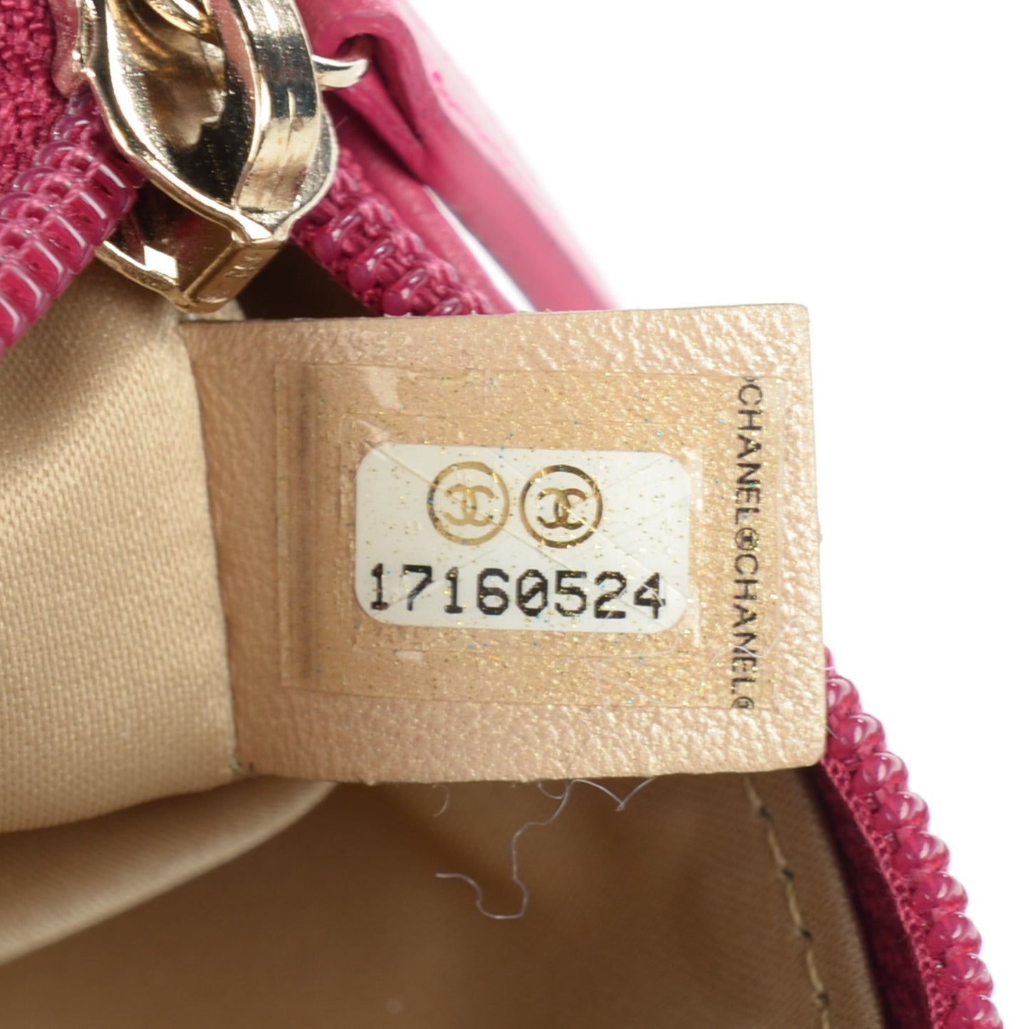 Lambskin Camellia Embossed Key Holder Case Fuchsia