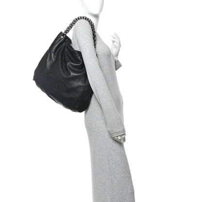 Chanel Lambskin Large Soft and Chain Hobo Black 2 of 12