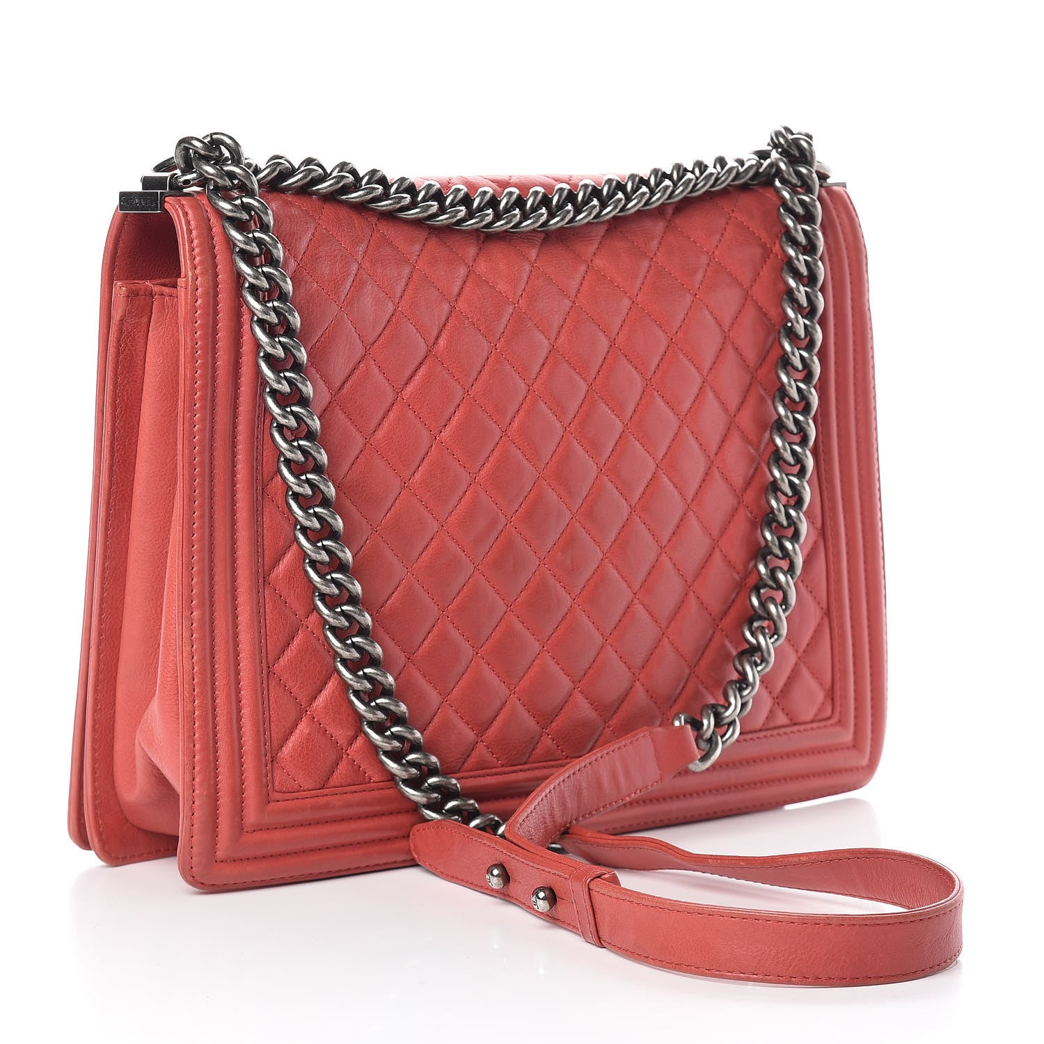 Chanel Calfskin Quilted Large Boy Flap Red 3 of 20