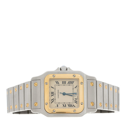 Cartier Stainless Steel 18K Yellow Gold 29mm Santos De Cartier Galbee Quartz Watch 2 of 4