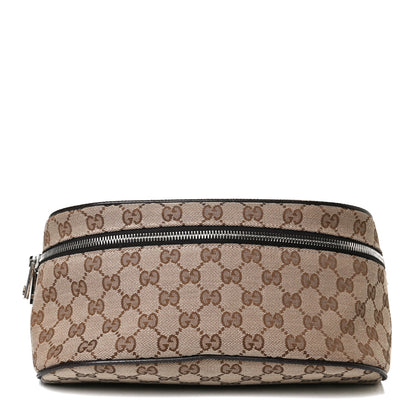 Gucci Monogram Dollar Calfskin Waist Pouch Beige Ebony Testa di Moro Marrone Scuro 1 of 11