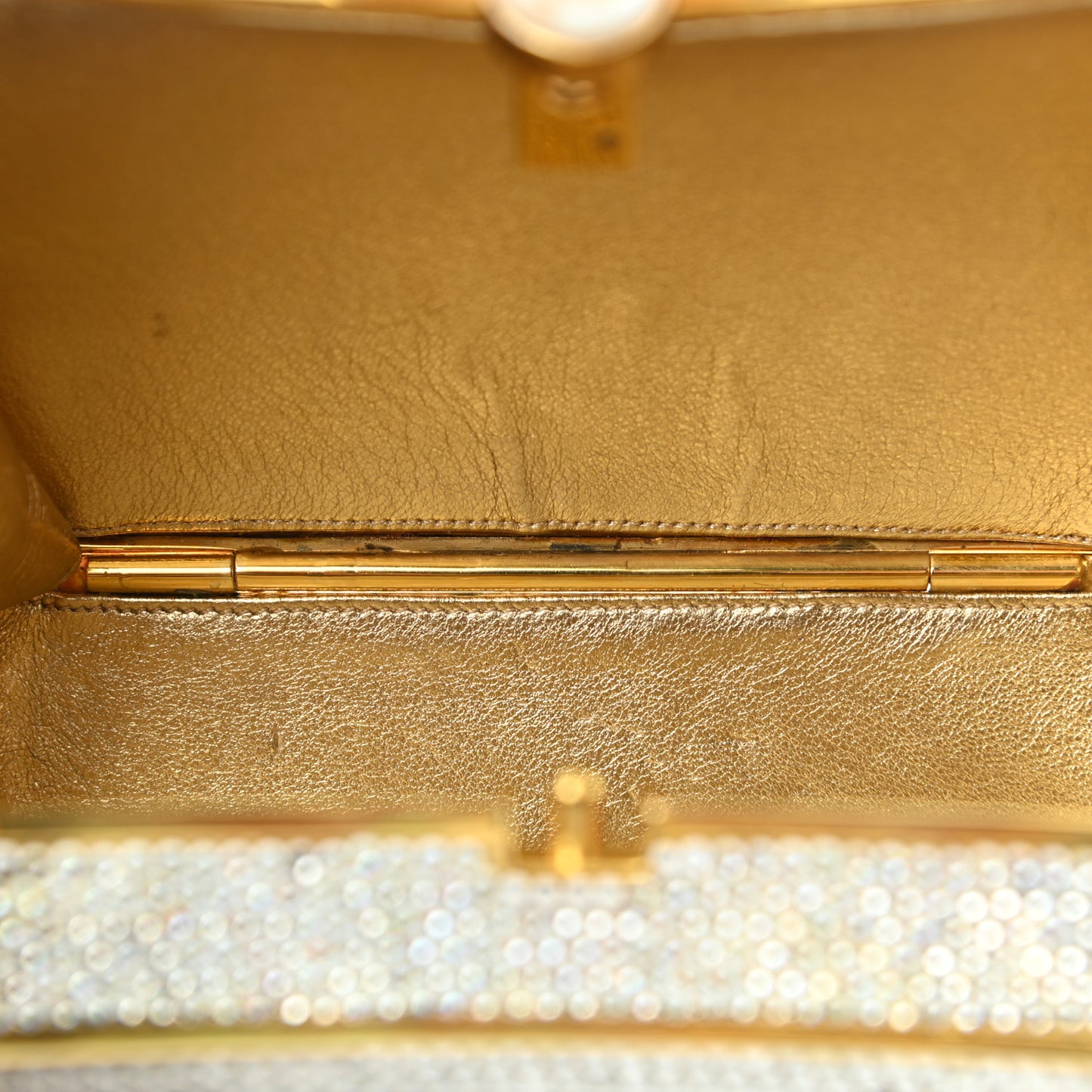 Swarovski Crystal Butterfly Minaudiere Clutch Silver Gold