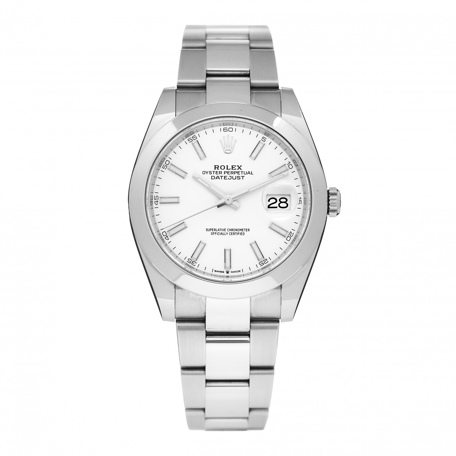 Rolex Stainless Steel 41mm Oyster Perpetual Datejust Watch White 126300 1 of 4