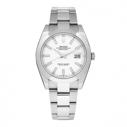 Rolex Stainless Steel 41mm Oyster Perpetual Datejust Watch White 126300 1 of 4