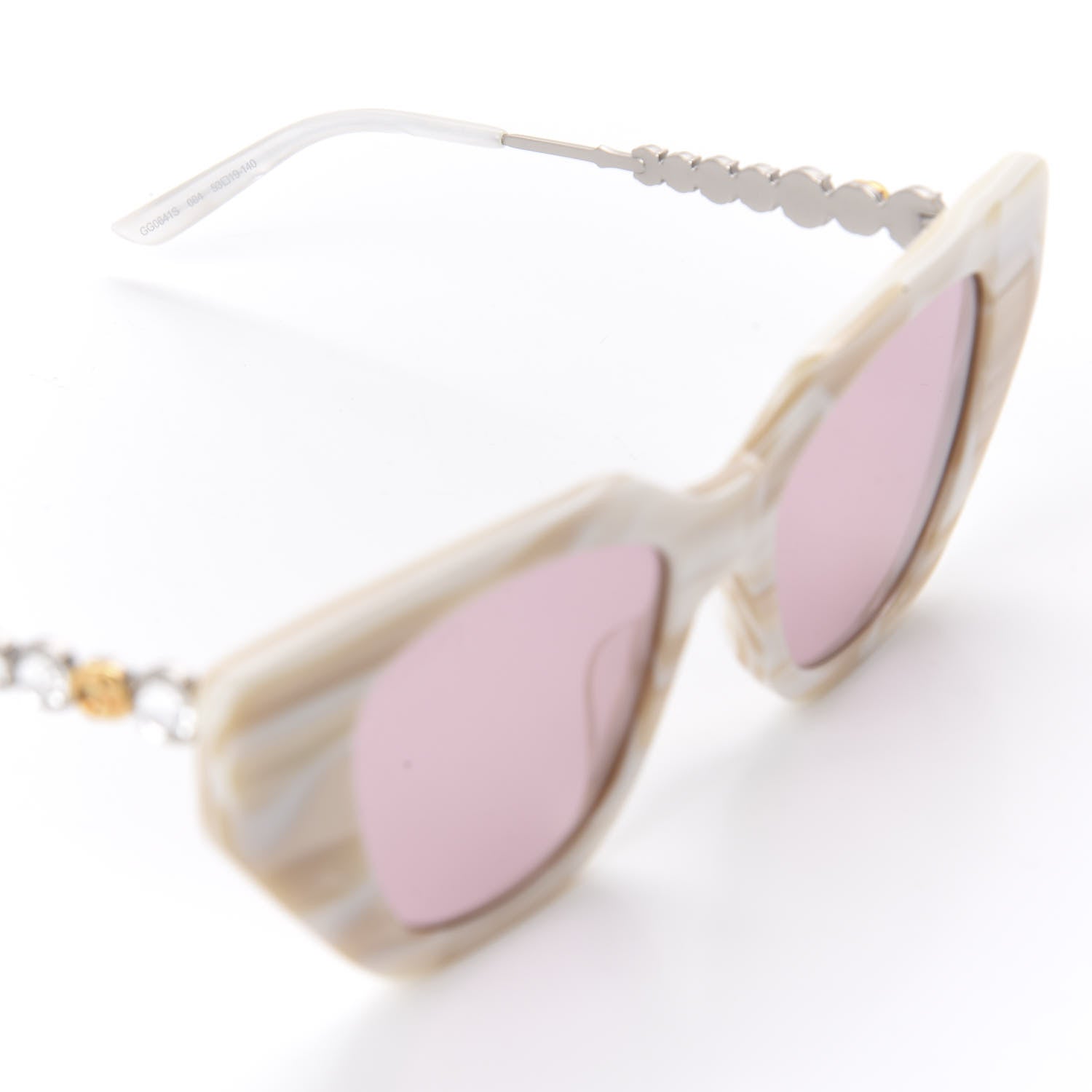 Gucci Crystal Embellished Cat Eye GG0641S Sunglasses White 6 of 8