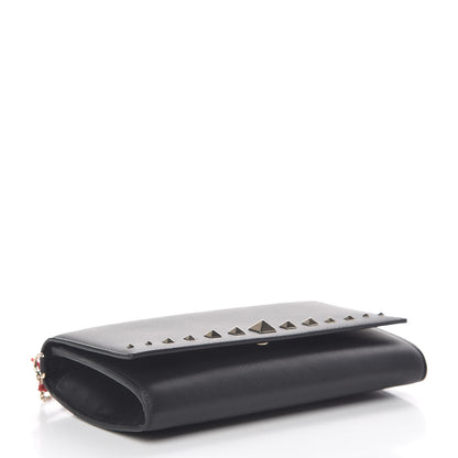 Valentino Garavani Vitello Rockstud Crossbody Wallet on Chain Black 4 of 11