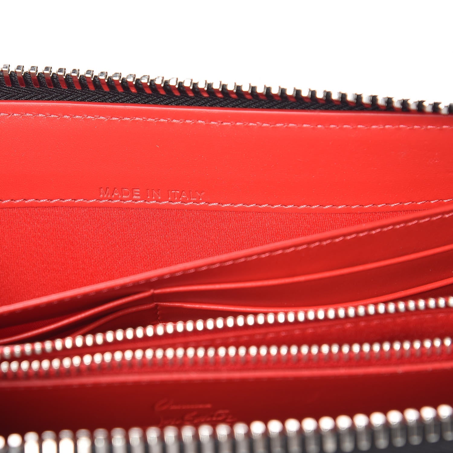 Christian Louboutin Calfskin Ecusson Panettone Zip Around Wallet Squale 7 of 9