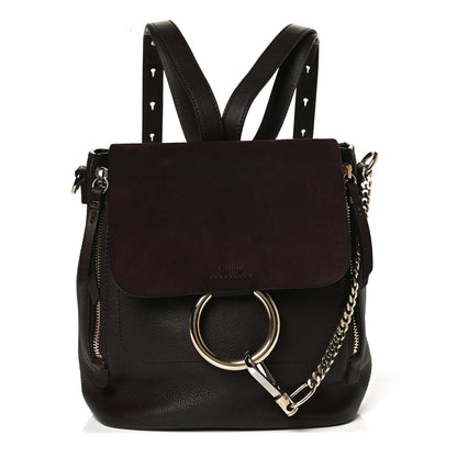 Chloe Suede Calfskin Small Faye Backpack Carbon Brown 1 of 13