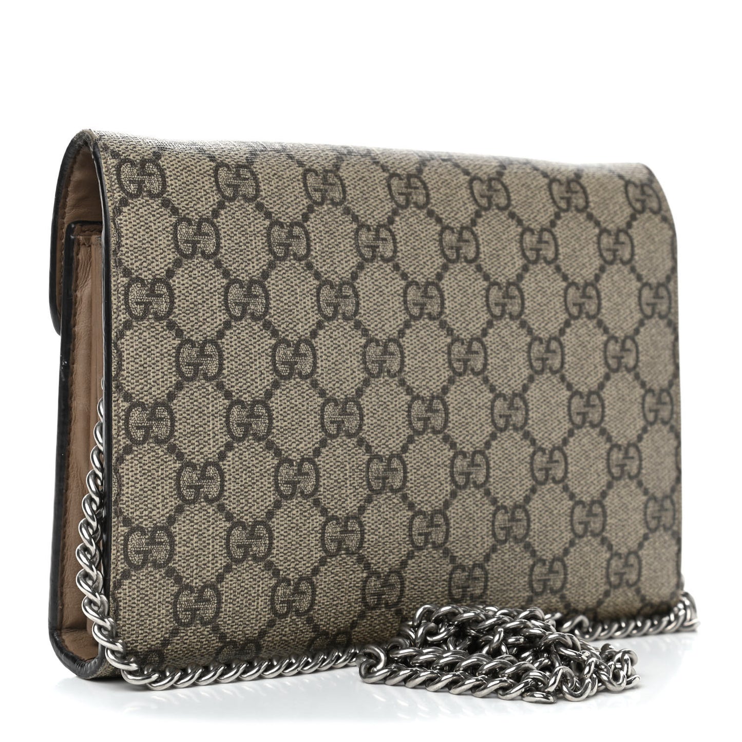 GG Supreme Monogram Mini Dionysus Chain Wallet Beige Taupe