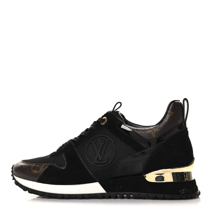 Louis Vuitton Suede Monogram Run Away Sneakers 37 Black 1 of 9