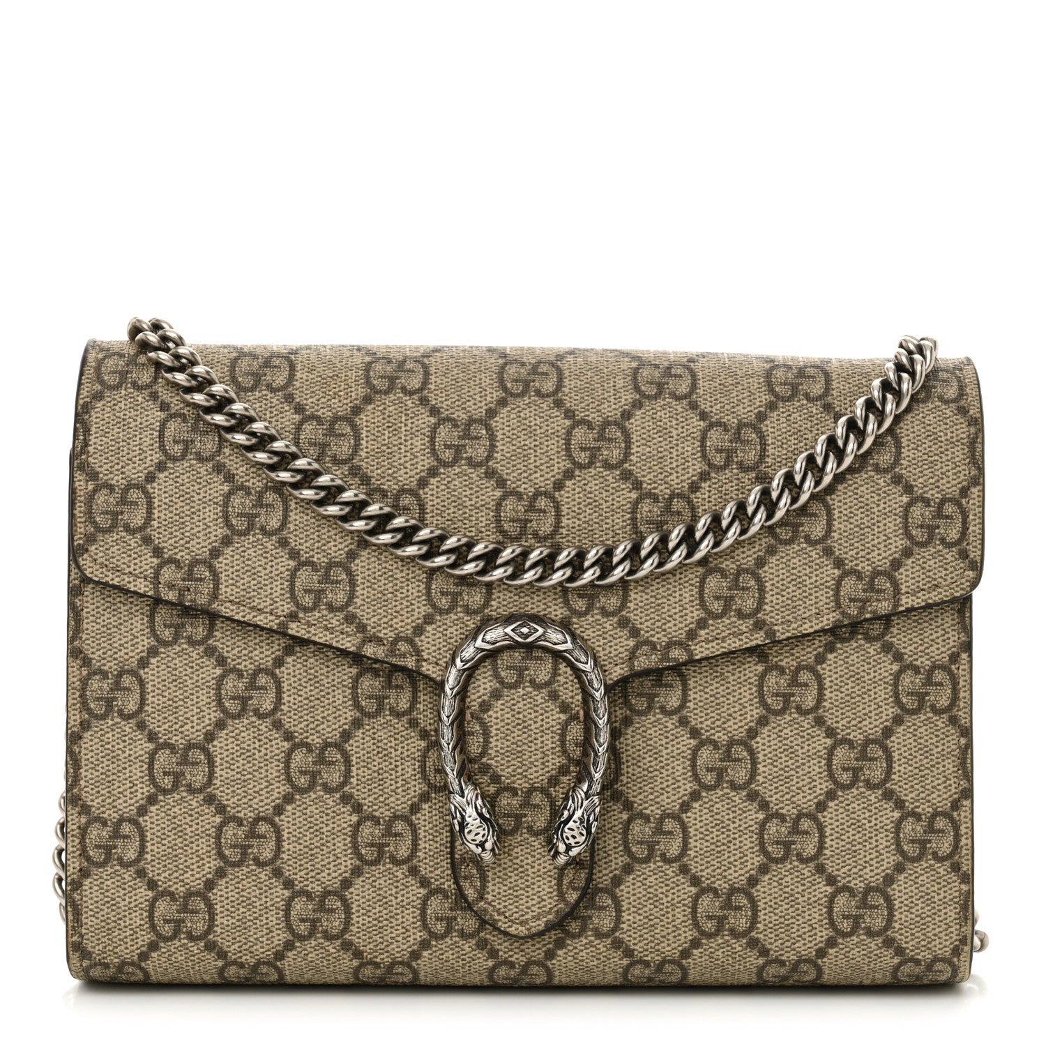 Gucci GG Supreme Monogram Mini Dionysus Chain Wallet Beige Taupe 1 of 13
