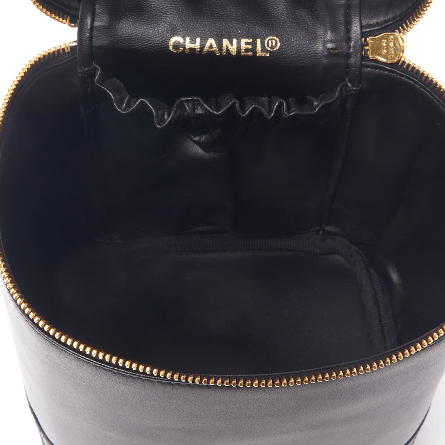 Chanel Calfskin Cosmetic Vanity Bag Black 6 of 8