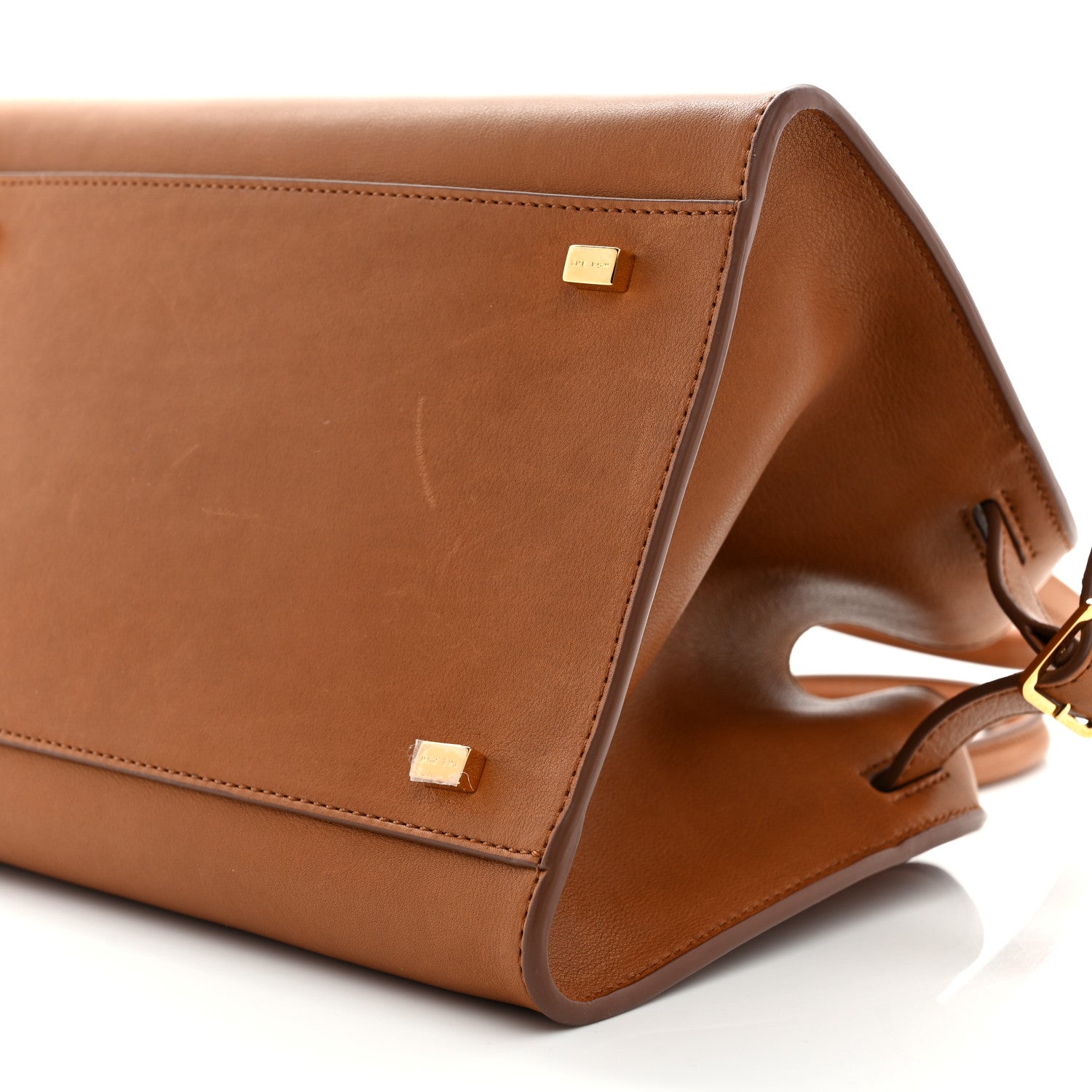 The Row Polished Saddle Calfskin Soft Margaux 10 Bag Cuir 10 of 15