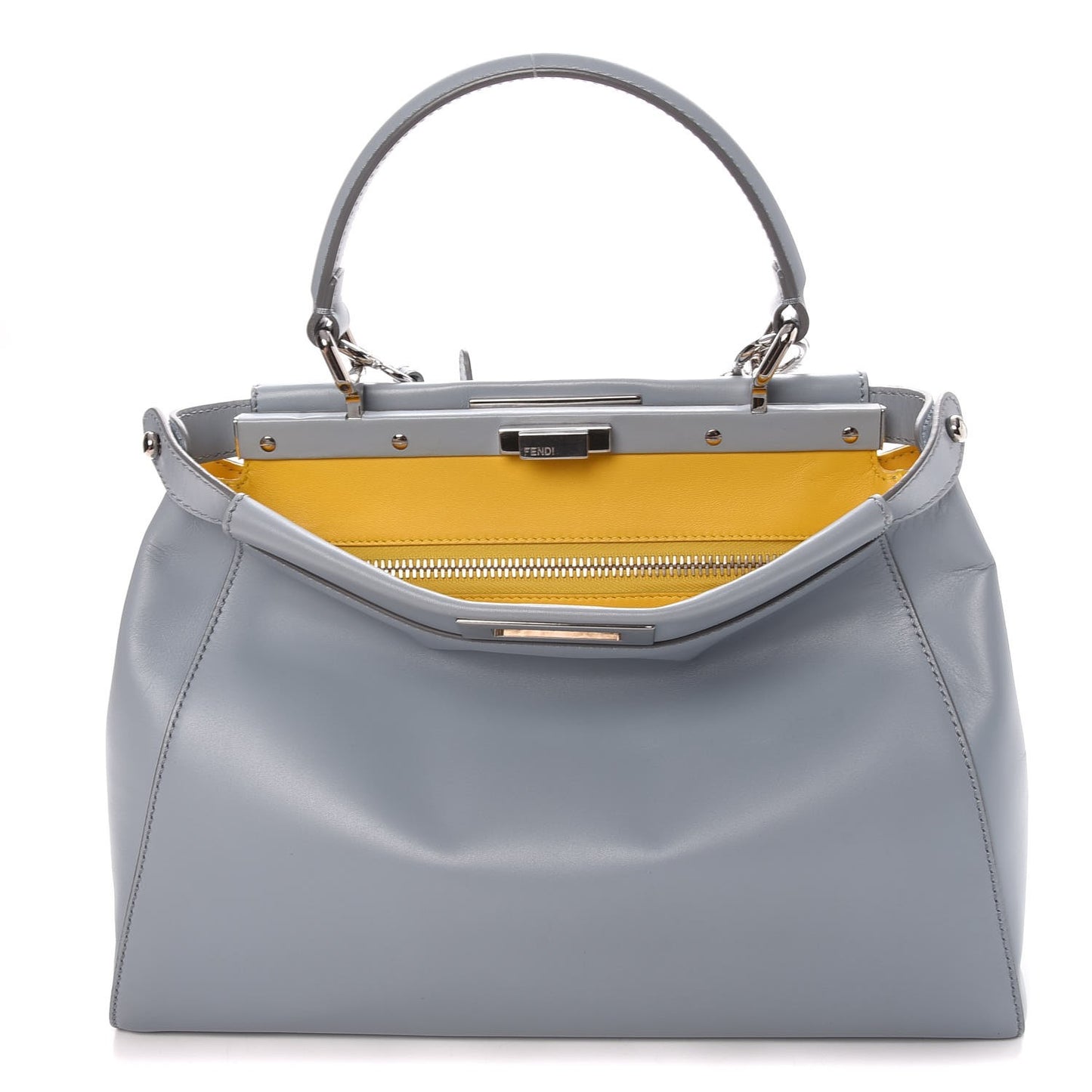 Vitello Morgan Shiny Nappa Medium Peekaboo Iconic Satchel Polvere Sunflower