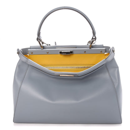 Fendi Vitello Morgan Shiny Nappa Medium Peekaboo Iconic Satchel Polvere Sunflower 1 of 8