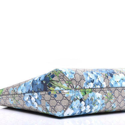 Gucci GG Supreme Monogram Blooms Medium Reversible Tote Beige Blue Navy 12 of 16