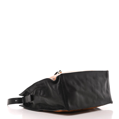 MCM Visetos Calfskin Drawstring Shoulder Bag Cognac Black 4 of 15