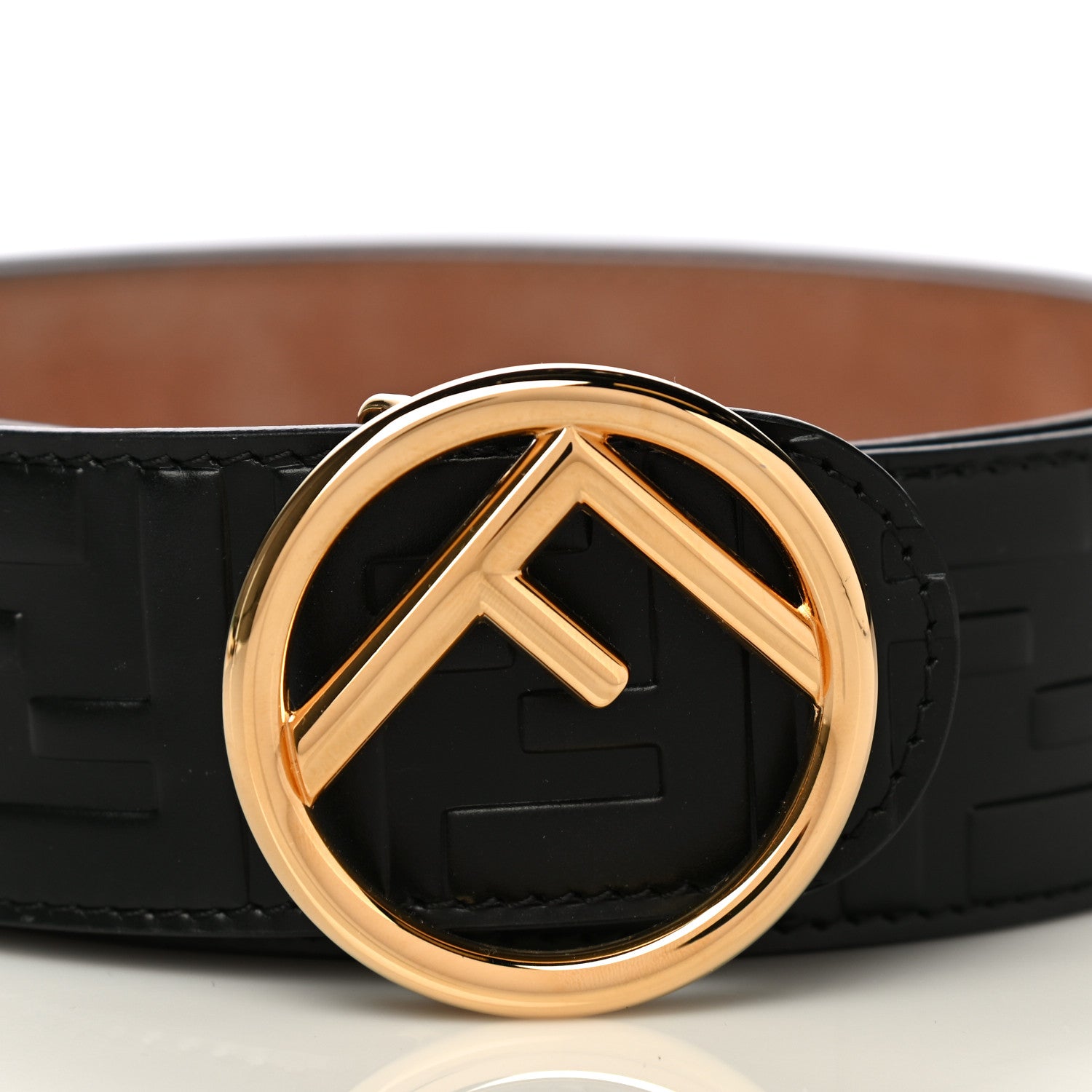 Fendi Calfskin F is Fendi FF 1974 Embossed Belt 90 36 Black 3 of 6