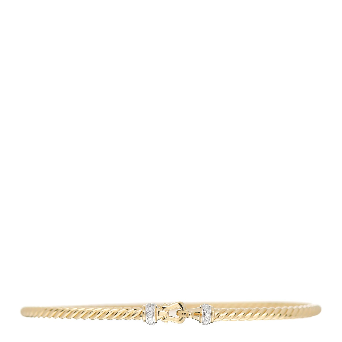 18K Yellow Gold Diamond 2.6mm Cable Collectibles Buckle Bracelet