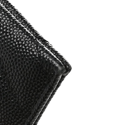 Saint Laurent Grain De Poudre Chevron Monogram Bill Pouch Black 9 of 11