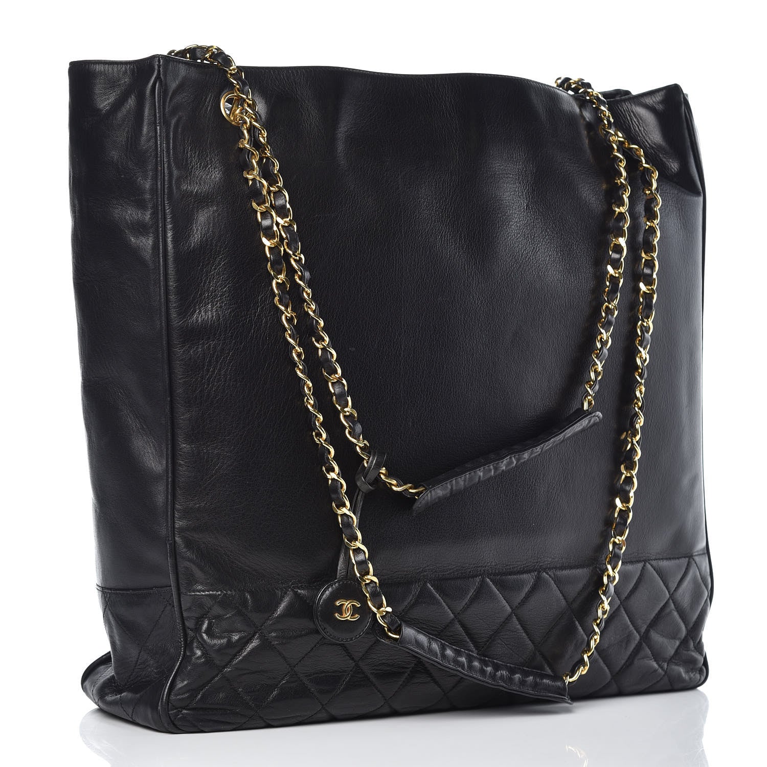 Chanel Lambskin Shopping Tote Black 3 of 12