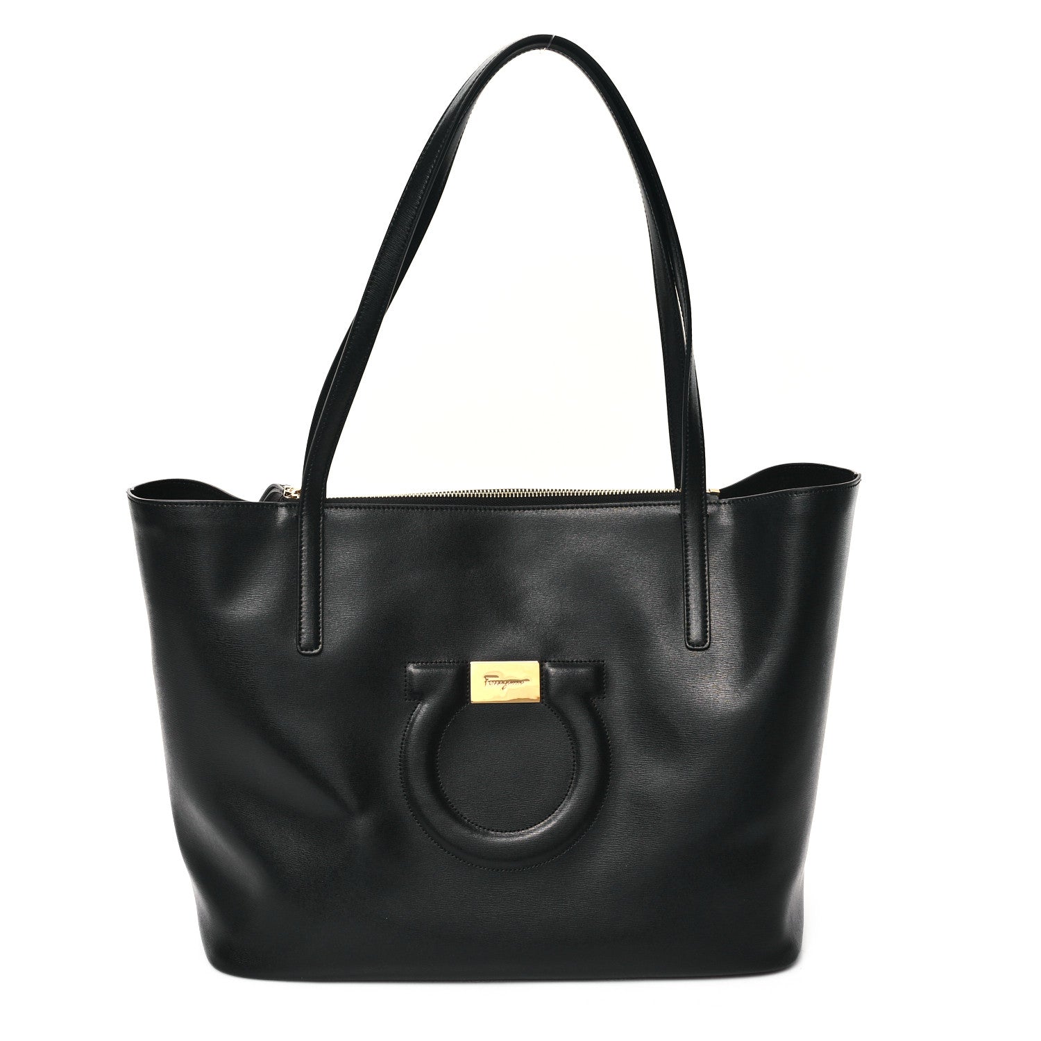 Salvatore Ferragamo Calfskin Medium Gancini Tote Black 1 of 10