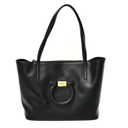 Salvatore Ferragamo Calfskin Medium Gancini Tote Black 1 of 10